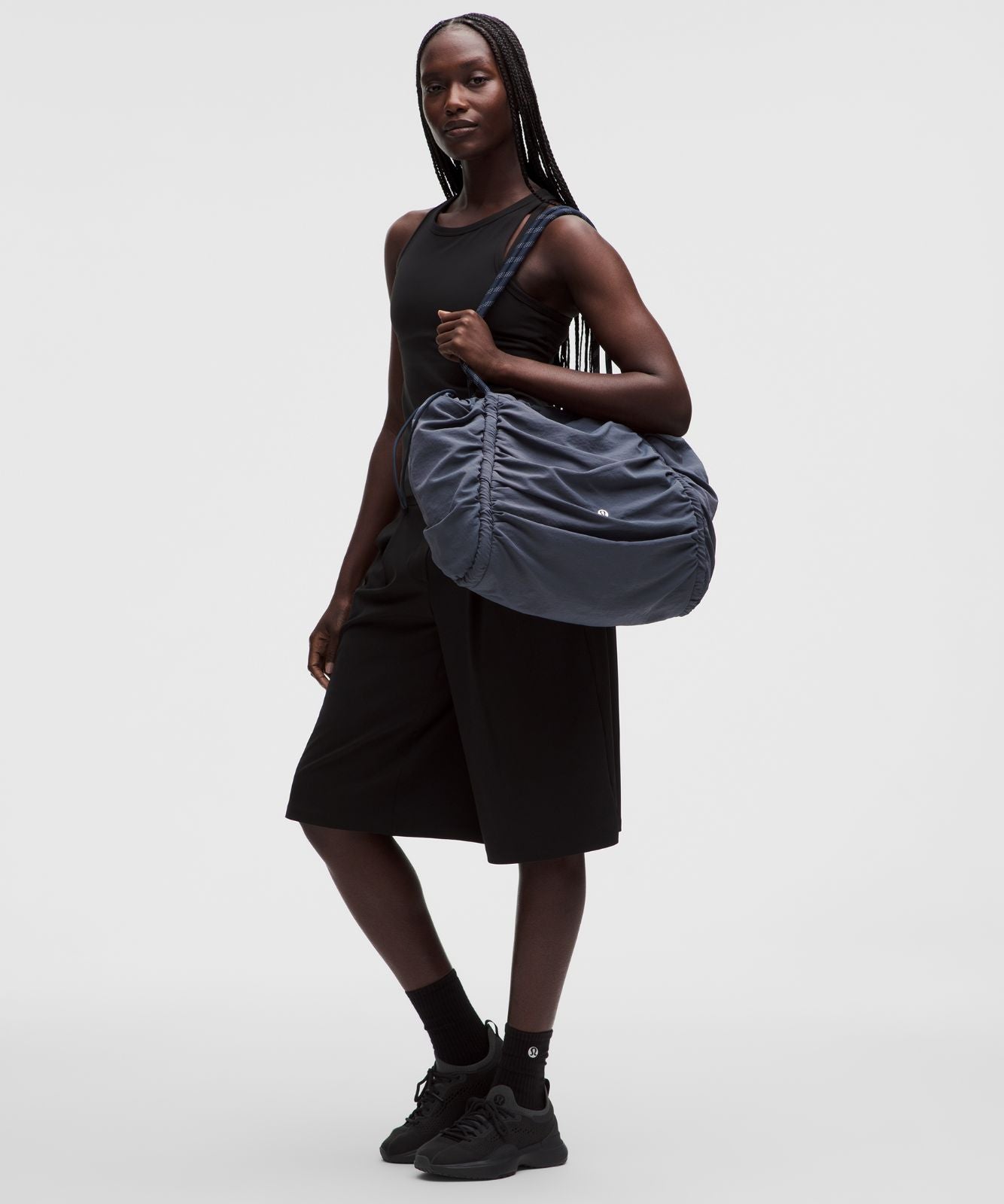 Ruched Tote Bag 24L Dusty Diamond/True Navy/Silver