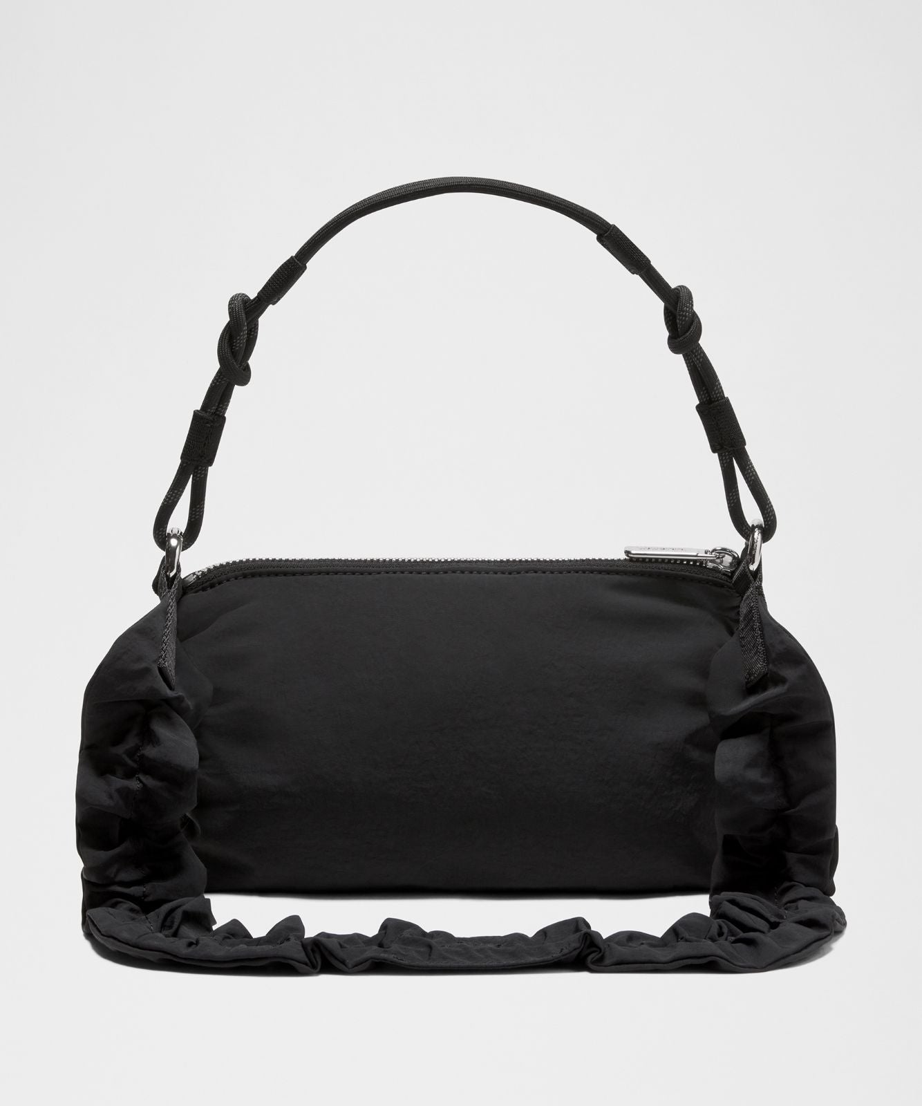 Convertible Ruched Strap Crossbody Bag Mini *1.5L Black/Black/Silver