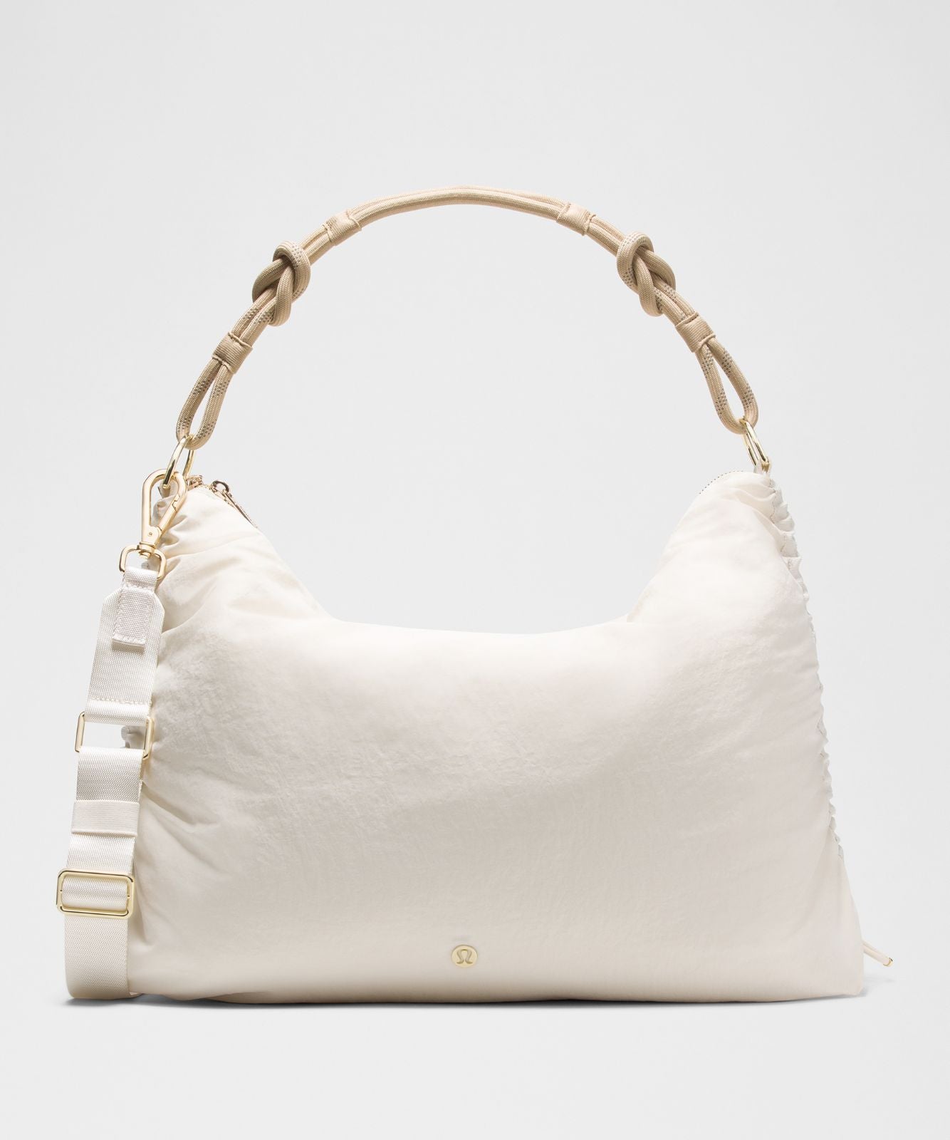 Convertible Ruched Crossbody Bag *Large 16L Light Ivory/Wacky Khaki/Gold
