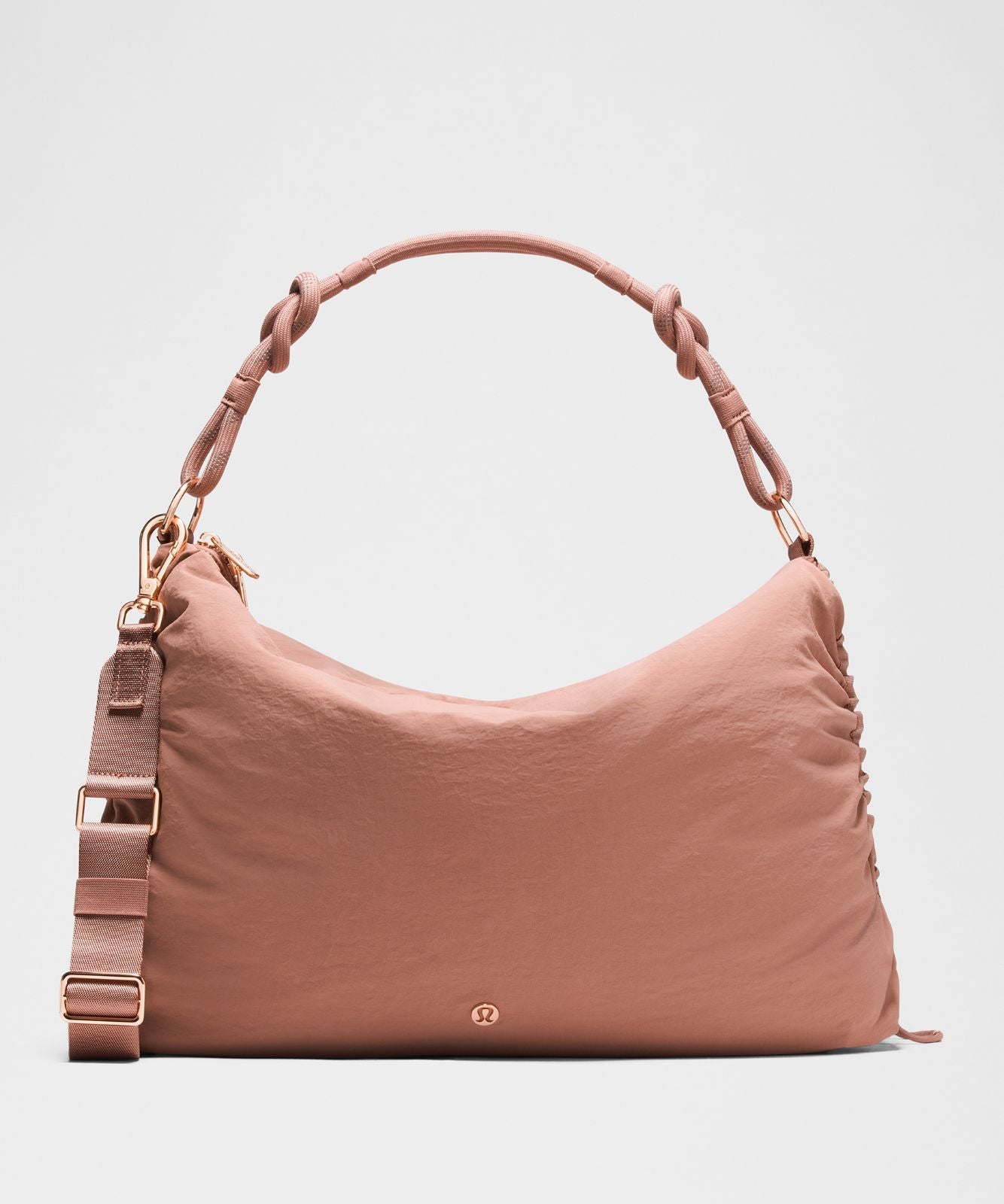 Convertible Ruched Crossbody Bag *Large 16L Toasted Pink/Rose Gold