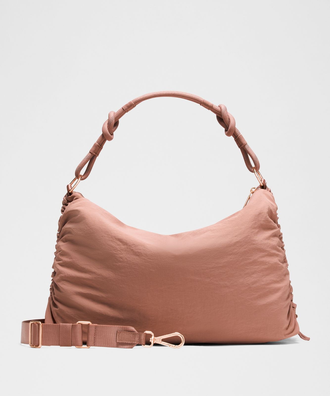 Convertible Ruched Crossbody Bag *Large 16L Toasted Pink/Rose Gold