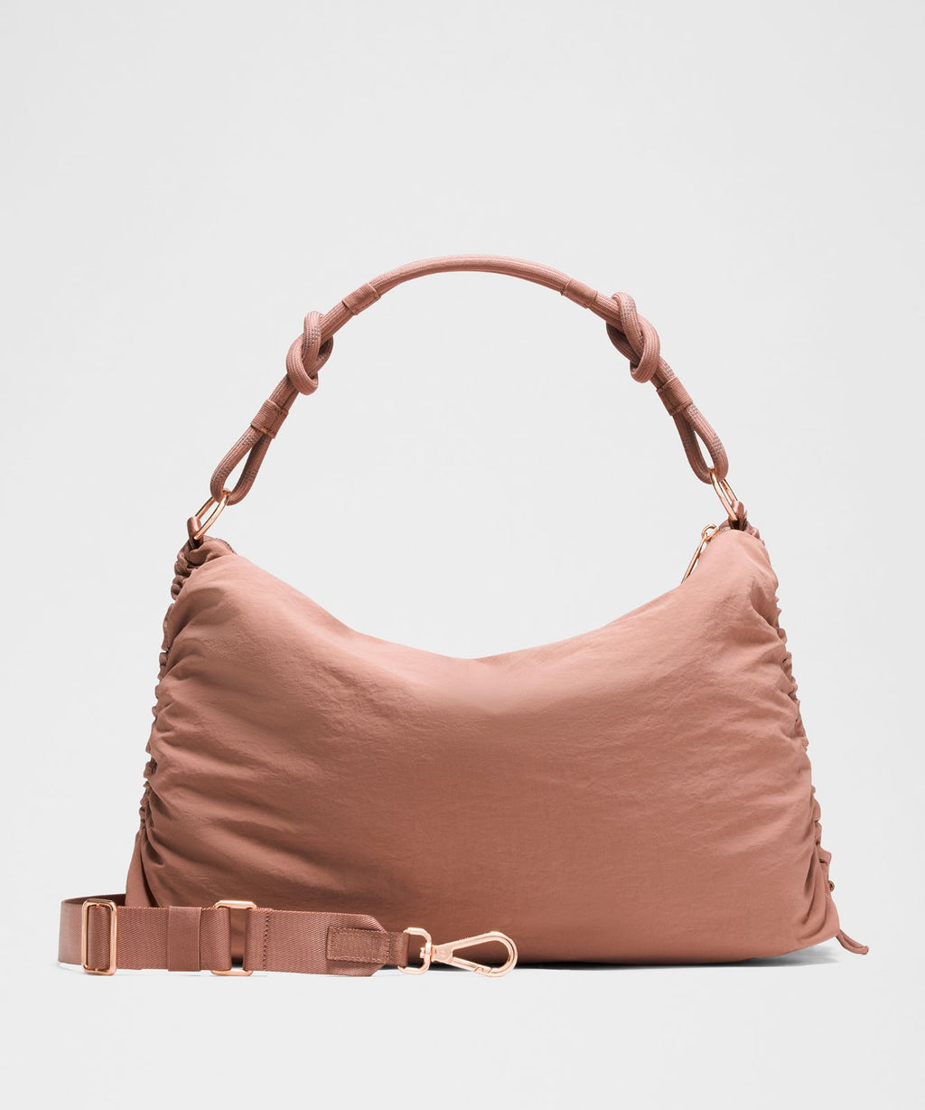 Convertible Ruched Crossbody Bag *Large 16L Toasted Pink/Rose Gold