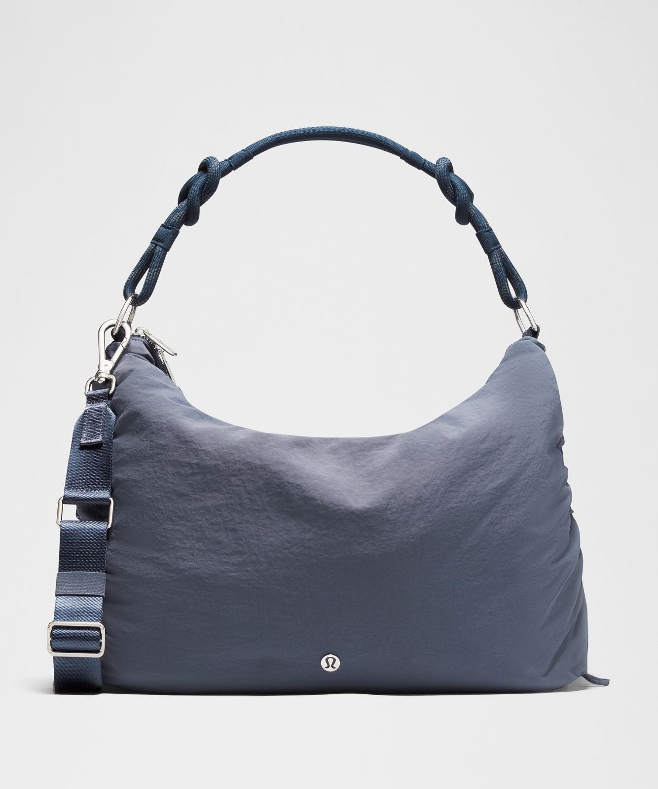 Convertible Ruched Crossbody Bag *Large 16L Dusty Diamond/True Navy/Silver