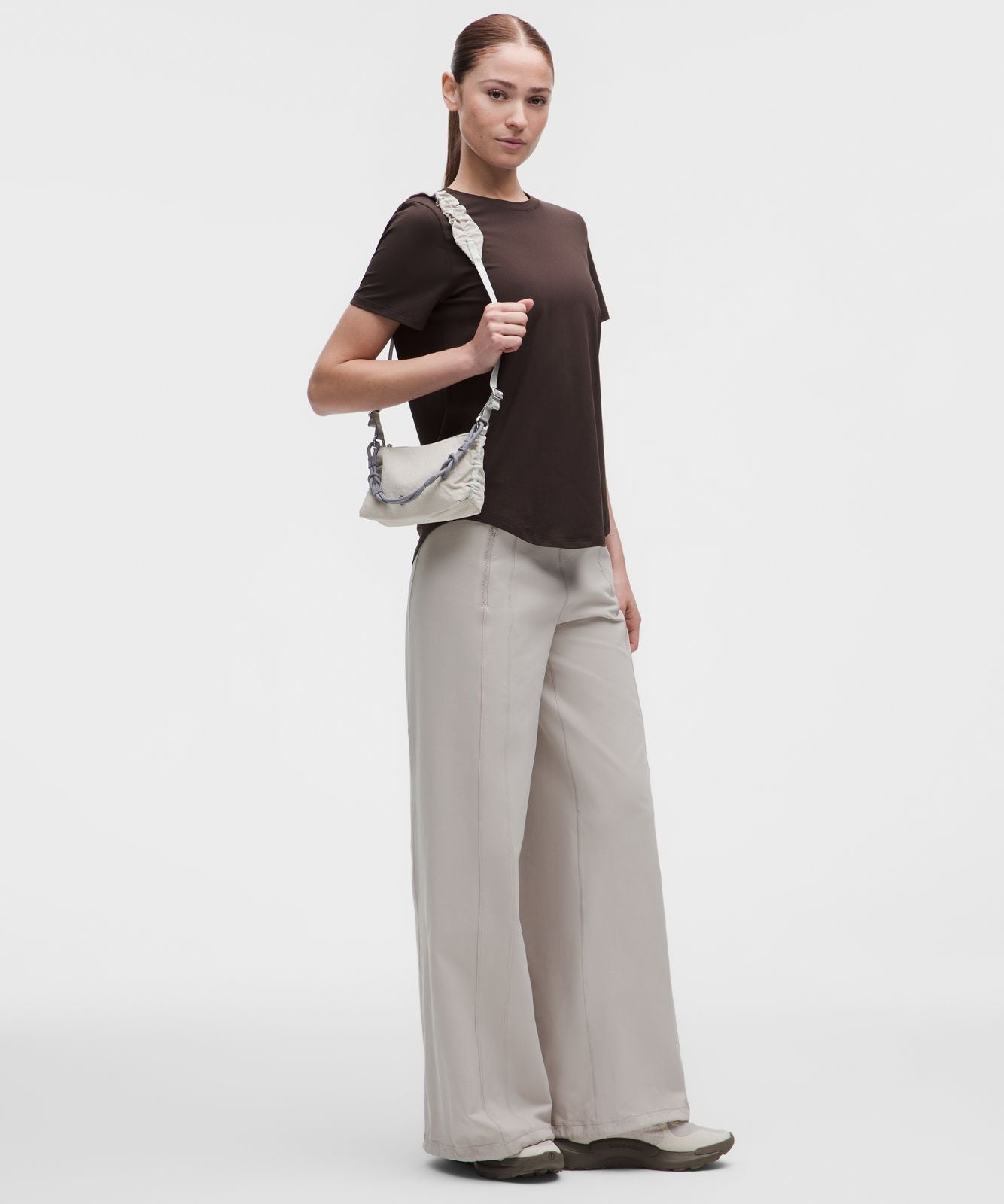 Ruched Shoulder Bag Mini 1.5L Hailstone Grey/Asphalt Grey/Silver