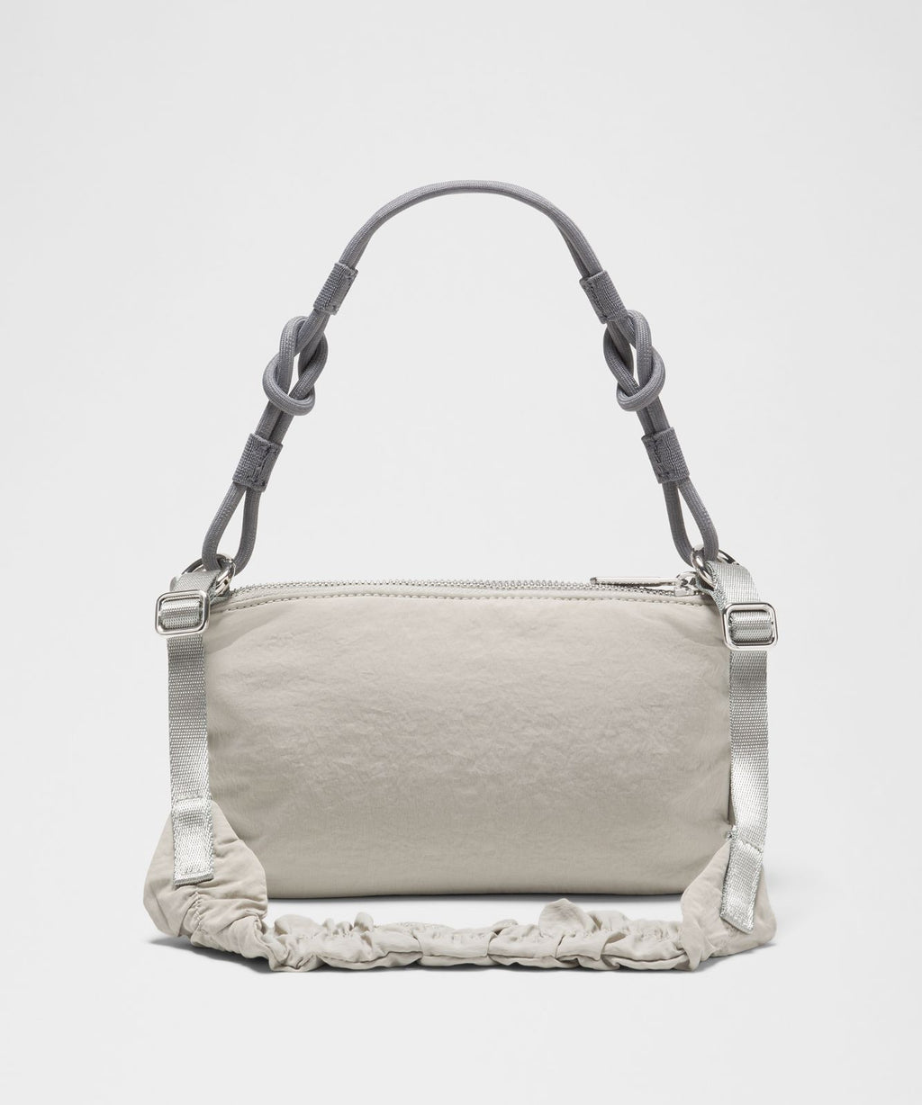 Ruched Shoulder Bag Mini 1.5L Hailstone Grey/Asphalt Grey/Silver