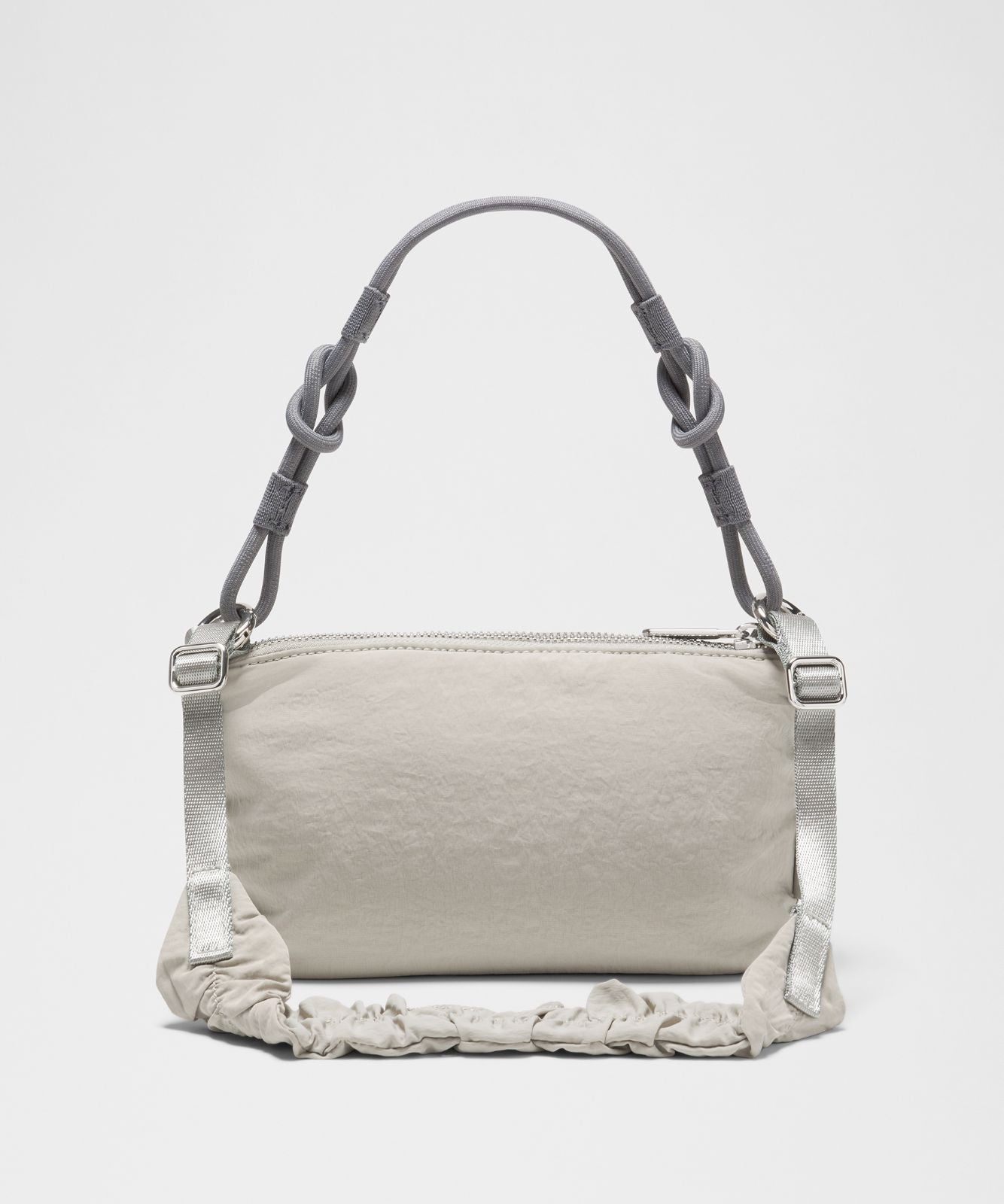 Ruched Shoulder Bag Mini 1.5L Hailstone Grey/Asphalt Grey/Silver