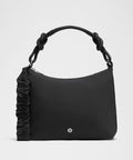 Convertible Ruched Crossbody Bag 6.5L Black/Black/Silver