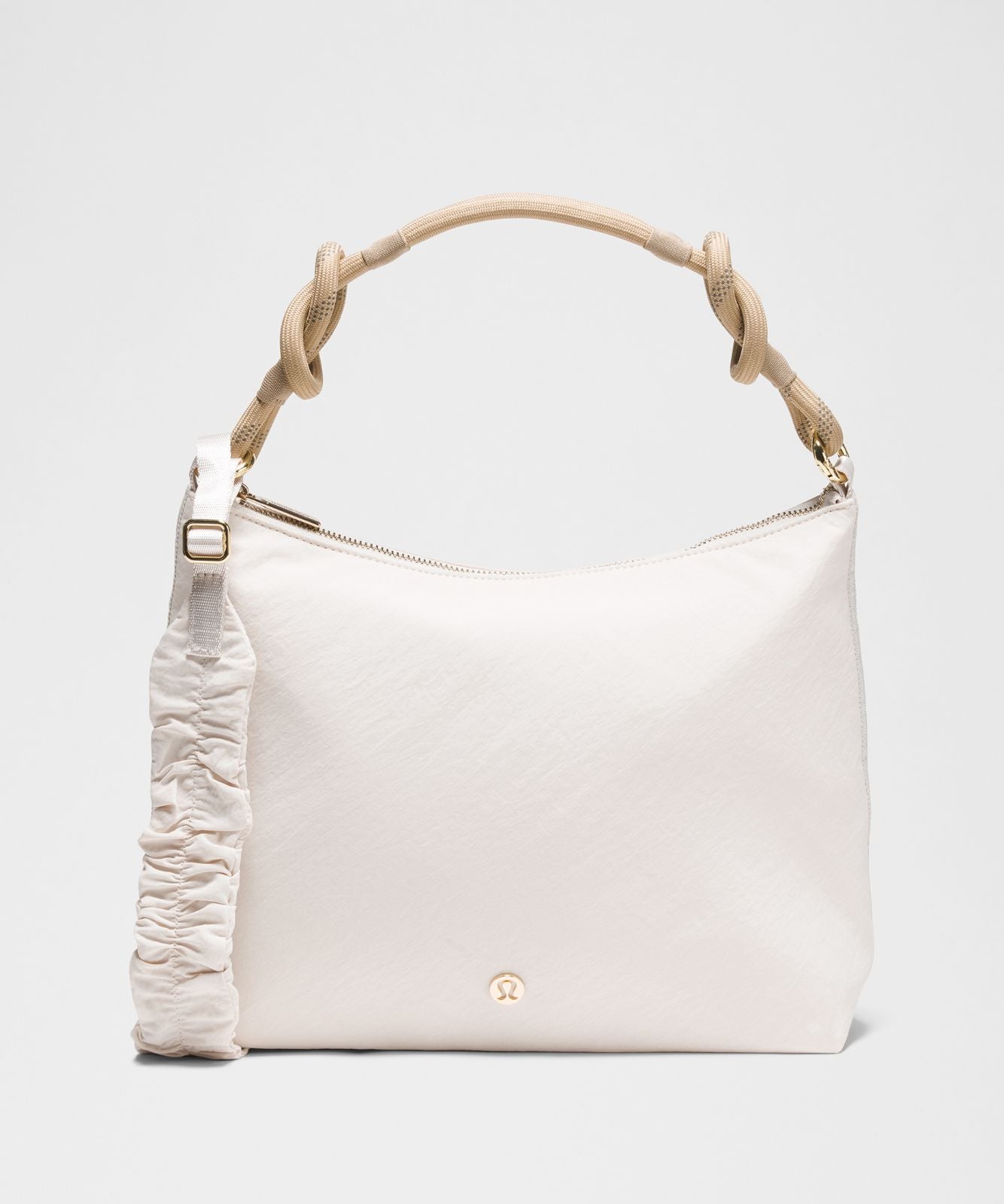 Convertible Ruched Crossbody Bag 6.5L Light Ivory/Wacky Khaki/Gold