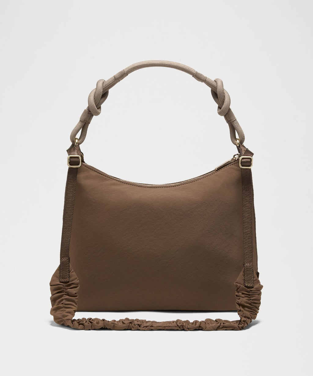 Convertible Ruched Crossbody Bag 6.5L Walnut Crunch/Nomad/Gold